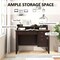 Computer Desk with Storage Vintage Design, Shelves and 4 Drawers